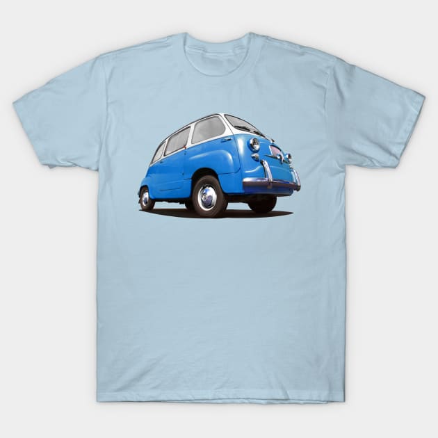 FIAT 600 Multipla in blue T-Shirt by candcretro